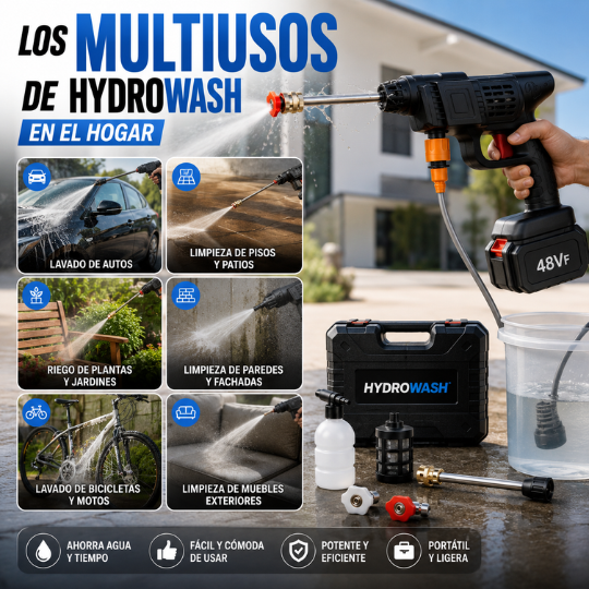 HYDROWASH PRO™ - Hidrolavadora Portátil Multiusos | 🚨80% OFF SOLO HOY🚨