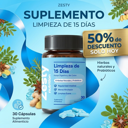 Zesty Digest - Suplemento de Limpieza en 15 Dias      -        (🚨50% OFF HOY🚨)