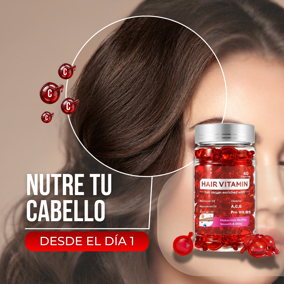 HAIR VITAMIN - Capsulas liquidas para crecer y nutrir tu cabello ¡50% de DESCUENTO!